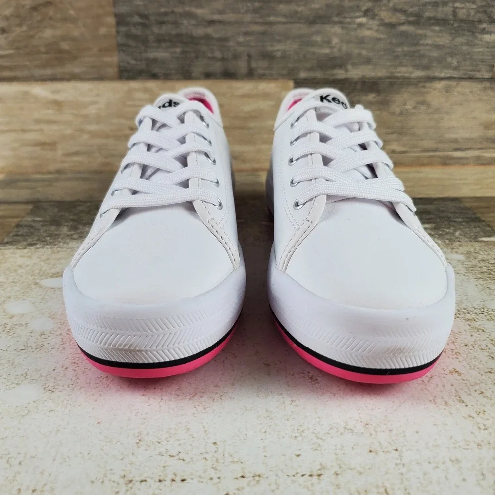Keds Triple Up Girls Shoes Sz 3 White Foxing Strip Lace Up Platform Sneakers